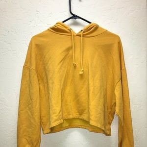 Yellow cropped hoodie